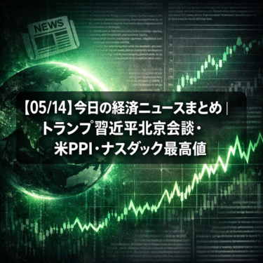 【05/14】今日の経済ニュースまとめ｜トランプ習近平北京会談初日・米PPI高止まり・ナスダック最高値更新