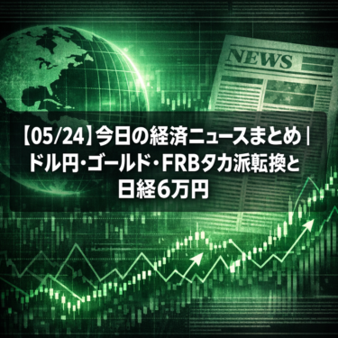 【05/24】今日の経済ニュースまとめ｜ドル円・ゴールド・FRBタカ派転換と日経6万円